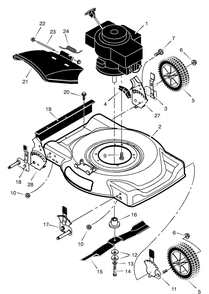 Housing Assembly Diagram and Parts List for 220092X92B 2003 Briggs and Stratton Lawn Mower